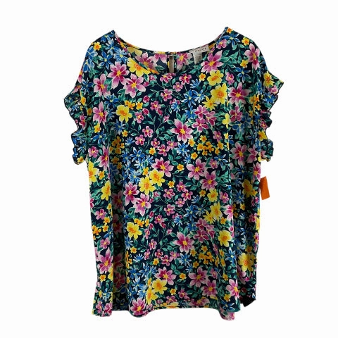 Top Short Sleeve By First Love In Multi-colored, Size: 3x Slim Fit Design