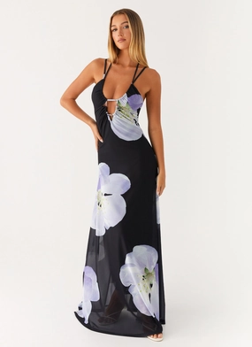 Enrika Maxi Dress - Flower Print Petal Zone