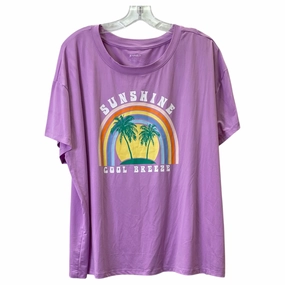 Organic Cotton Construction Smart Fashion Top Ss Basic By Joyspun In Pink, Size:2X