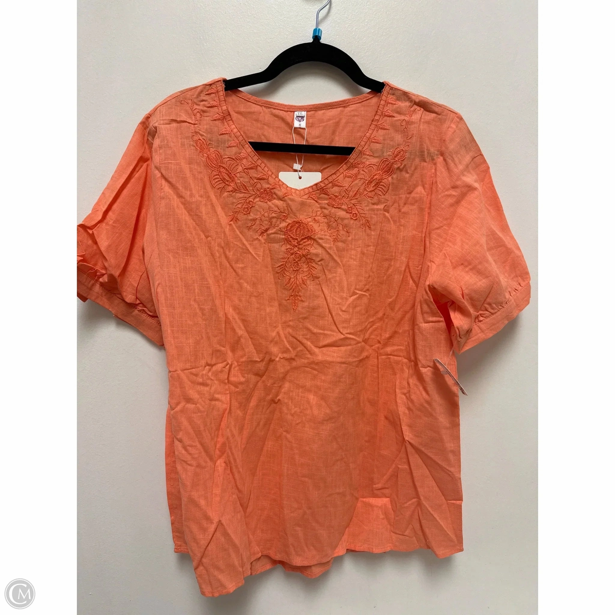 Outdoor Style Trend Comfort Apparel Top Short Sleeve By Clothes Mentor In Orange, Size: 1x