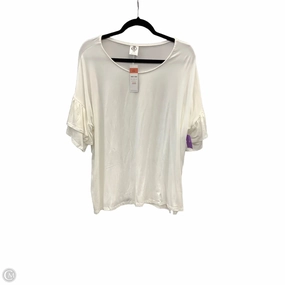 Durable Knit Structure Cozy Fit Top Short Sleeve By Agnes & Dora In White, Size: 3x
