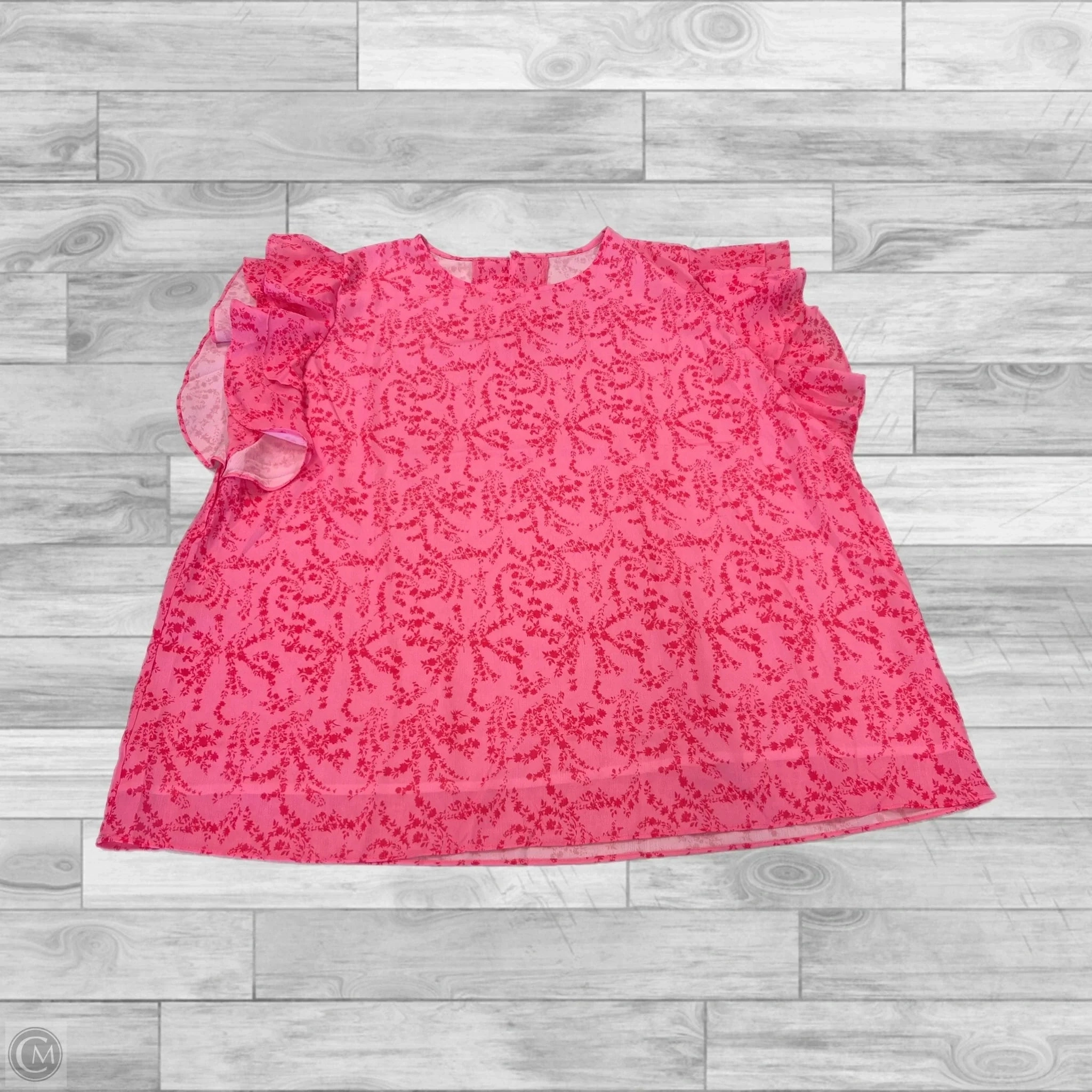 Minimalist Layer Daily Fashion Top Short Sleeve By Clothes Mentor In Pink, Size: 2x