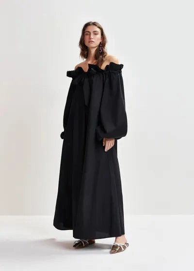 Essentiel Antwerp Hojito Voluminous Dress in Black Urban Cool