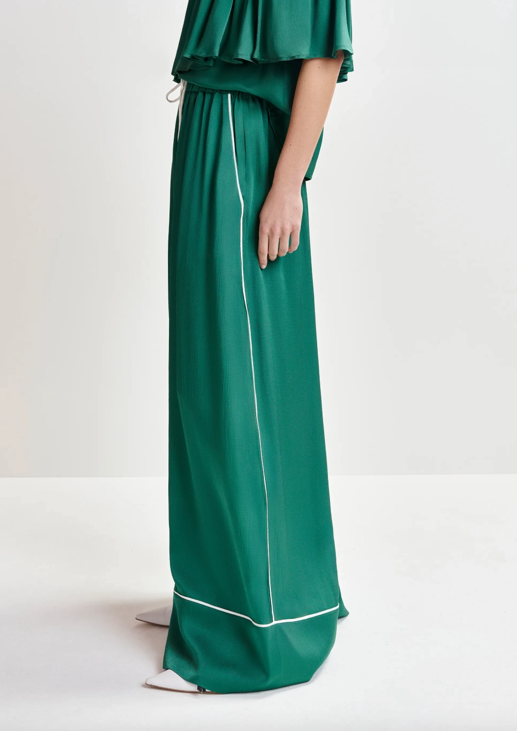 Essentiel Antwerp Hontgomery Wide Pants in Madison Blue Stretchable Design