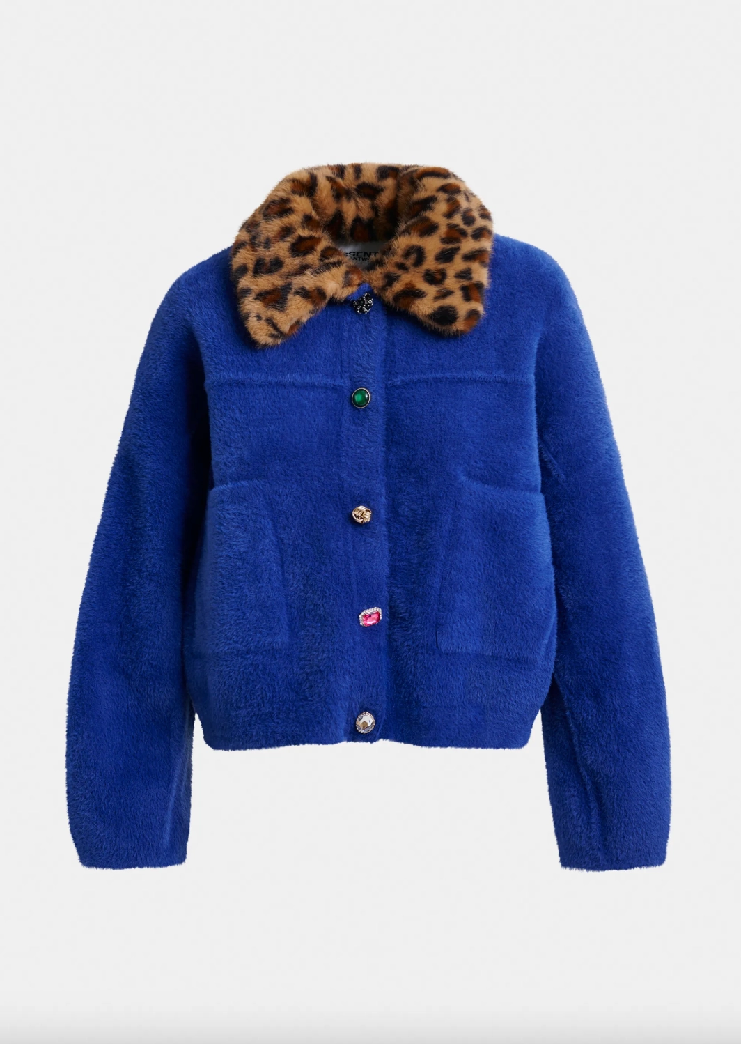 NonChafing Seam Placement Essentiel Antwerp Intention Jacket with Collar in Black Iris