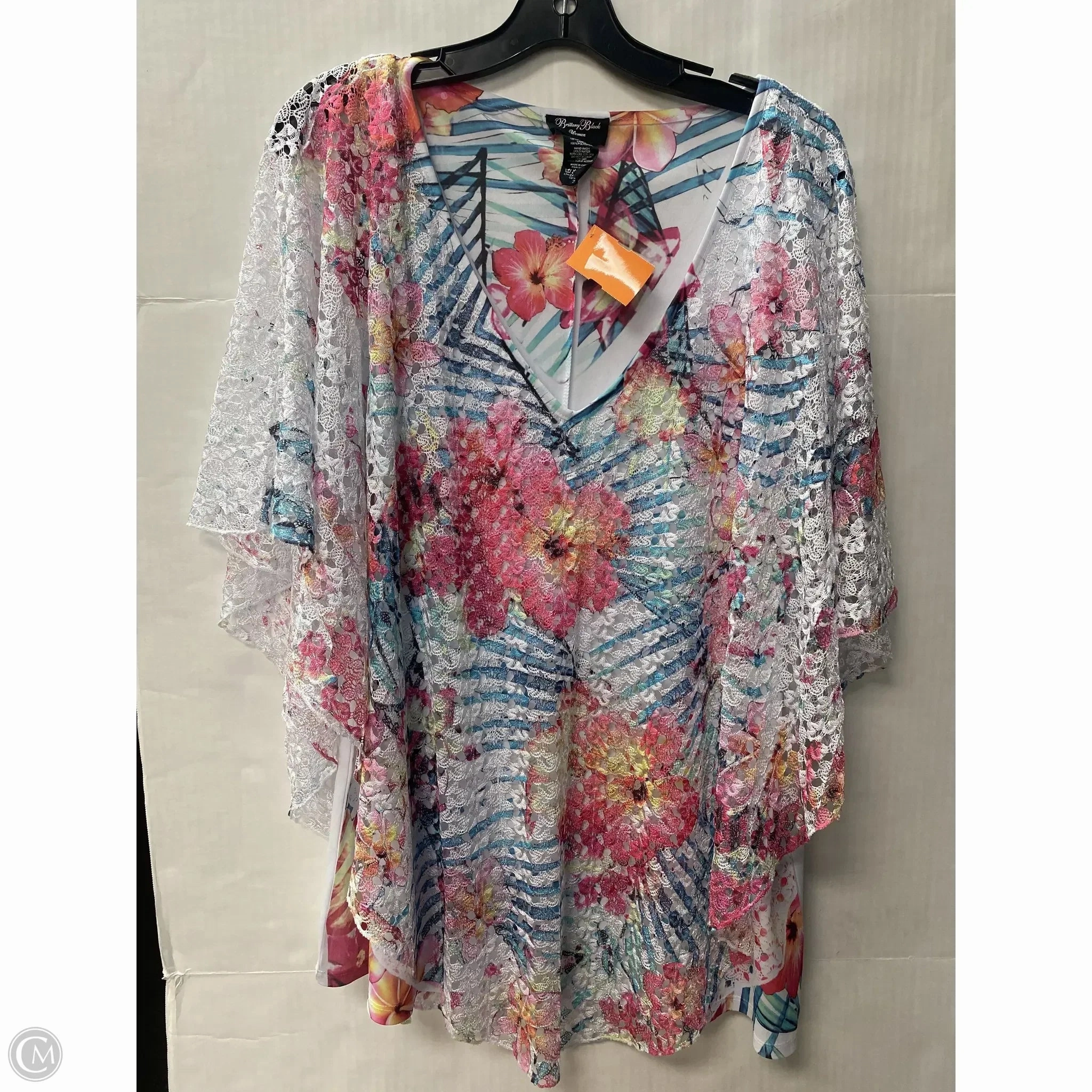 Top Short Sleeve By Brittany Black In White, Size: 2x UltraLightweight Spandex Enhanced Elasticity