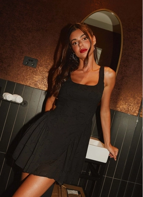 Seasonal Comfort Evelyn Mini Dress - Black