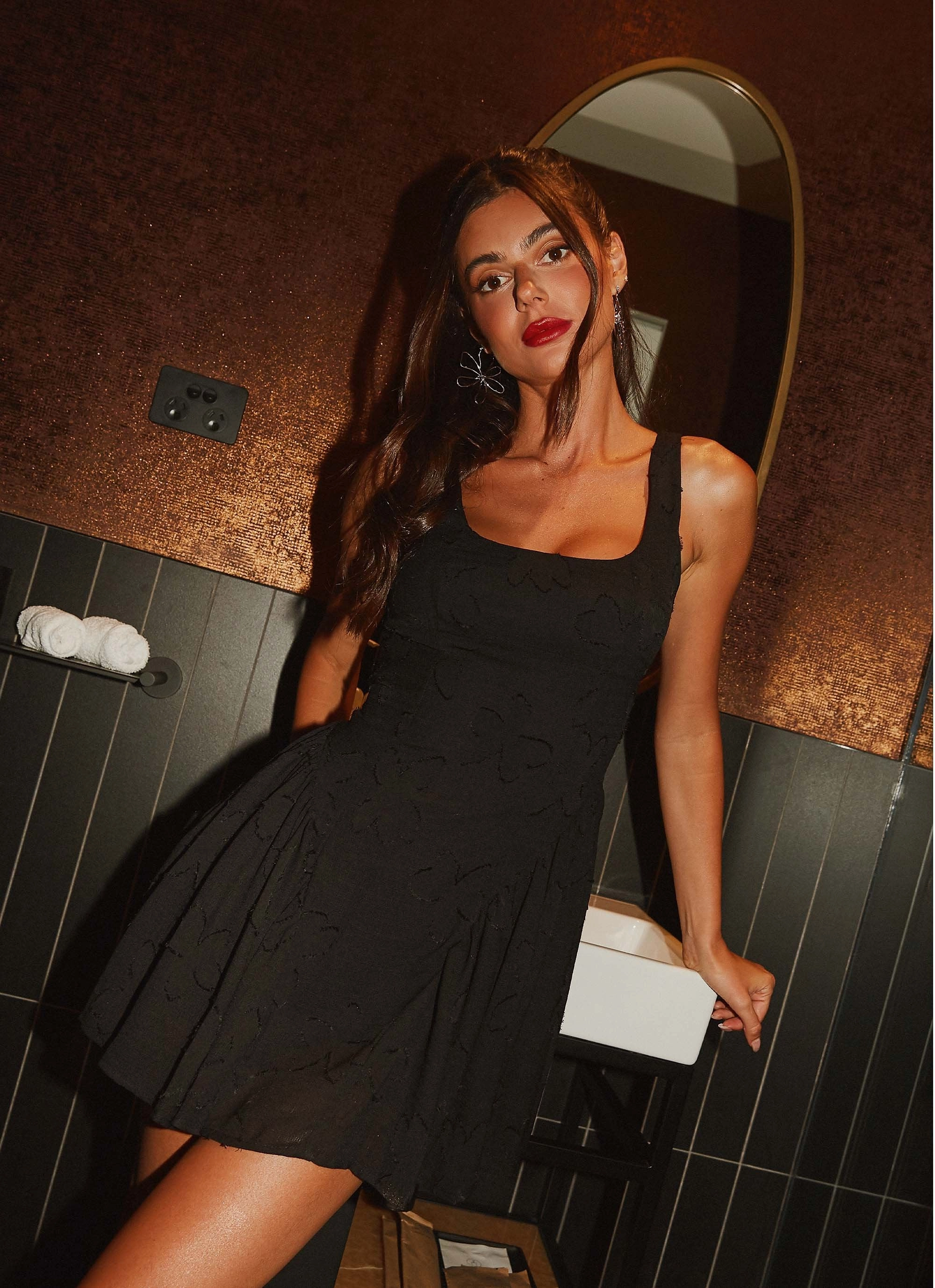 Seasonal Comfort Evelyn Mini Dress - Black