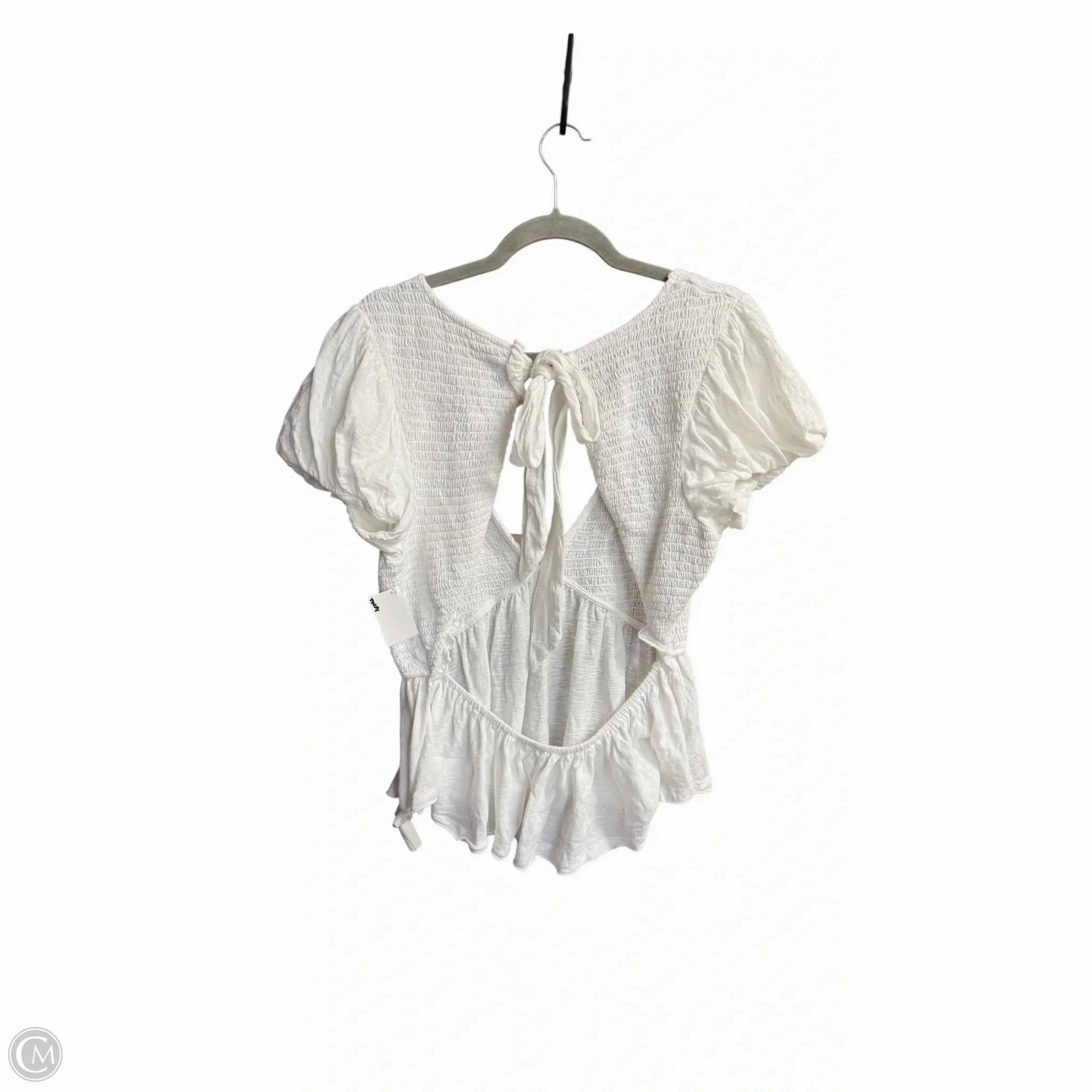 Layered Collar Top Short Sleeve By Free People In White, Size: Xl