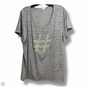 Day-to-Day Comfort Layered Neckline Top Short Sleeve By Lane Bryant In Grey, Size: 2x