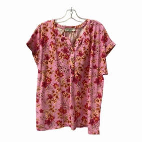 Top Ss By Loft In Pink, Size:Xl ReinforcedNeckline