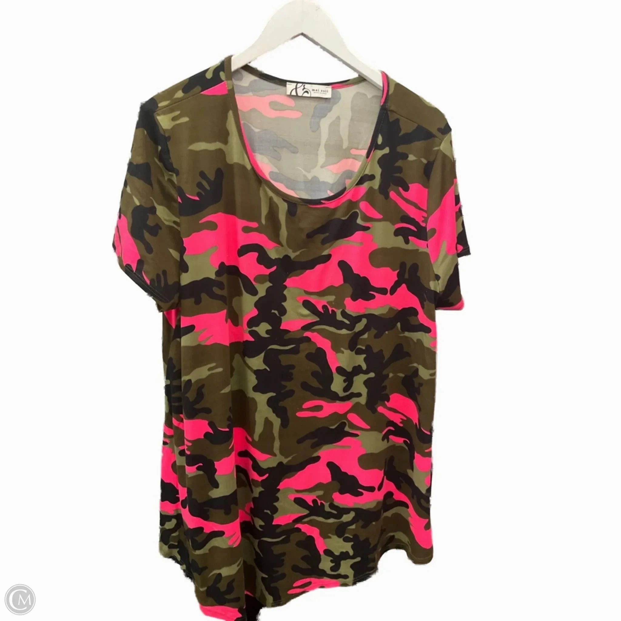 Tunic Short Sleeve By Clothes Mentor In Camouflage Print, Size: 3x Casual All-Day Active Layer Fit