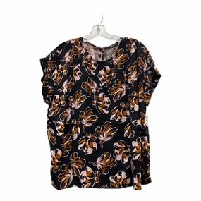 Top Ss By Madewell In Black & Orange, Size:1X Zero Waste Production