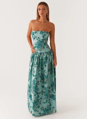 Andorra Maxi Dress - Cloud Nine Floral High Neck City Bright