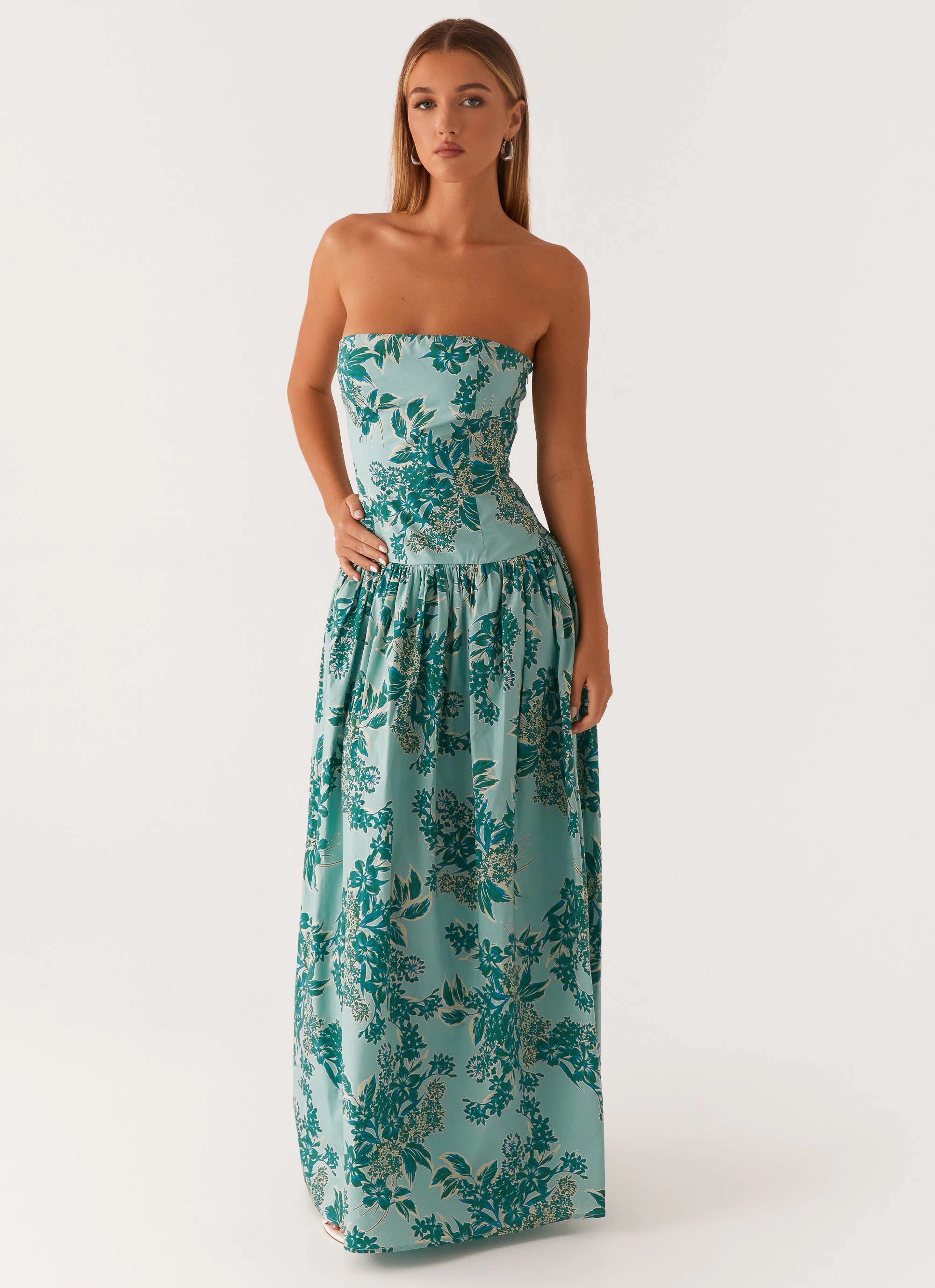 Andorra Maxi Dress - Cloud Nine Floral High Neck City Bright