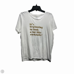 AntiPilling Treatment Top Short Sleeve Basic By J. Crew In Gold & White, Size: Xl