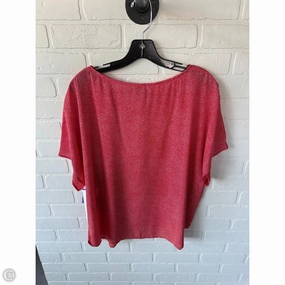 MultipurposeCuffs Fashionable Option Top Short Sleeve Basic By Anne Klein In Red & White, Size: 1x