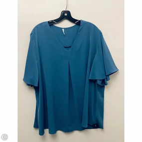 Comfy Wardrobe Top Short Sleeve By Clothes Mentor In Blue, Size: 2x
