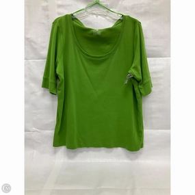Slim Waist UVProtectionFinish Top Short Sleeve By Jones New York In Green, Size: 1x