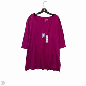 Top Short Sleeve Basic By Terra & Sky In Purple, Size: 1x Casual Vibe