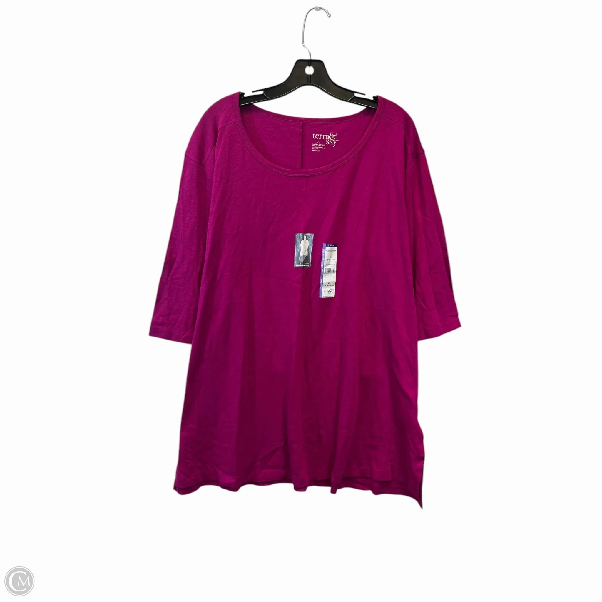 Top Short Sleeve Basic By Terra & Sky In Purple, Size: 1x Casual Vibe