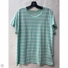 Cashmere combination Top Short Sleeve By Time And Tru In Green, Size: 3x