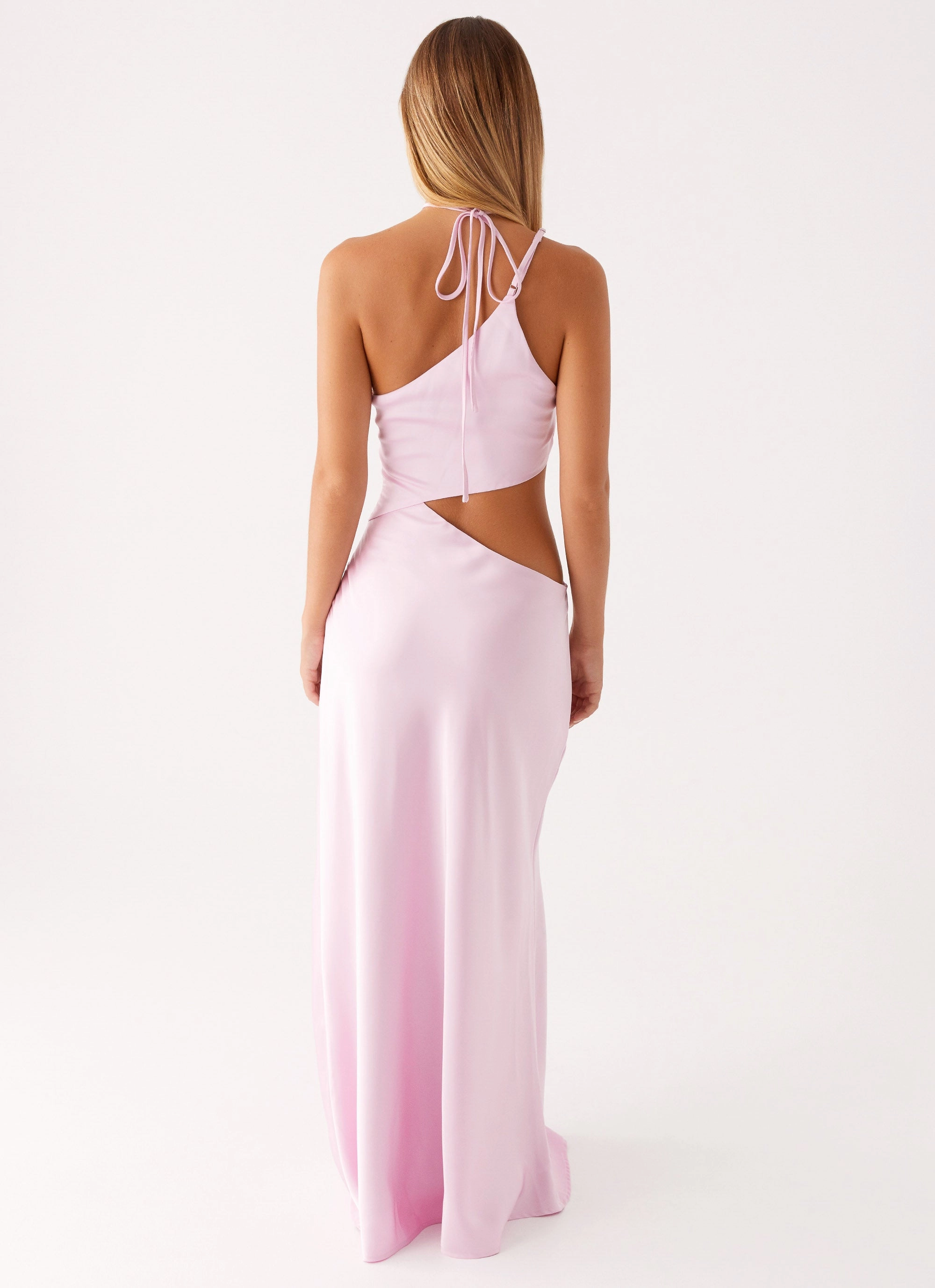 Courtney Maxi Dress - Pink Lower Hem Relax Draping