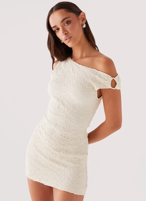 Farah Off Shoulder Mini Dress - White Sharp Edge