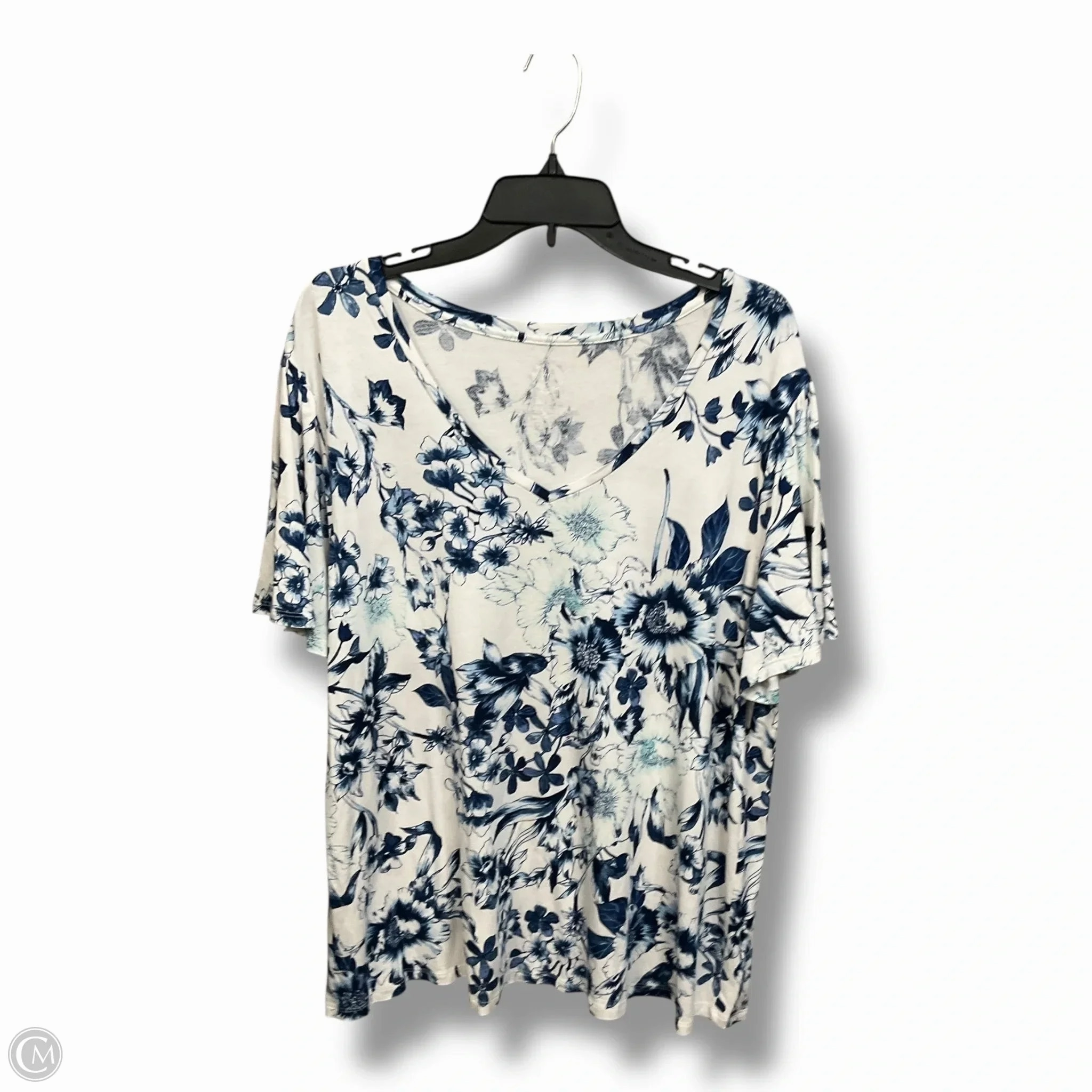 Top Short Sleeve By Maurices In Floral Print, Size: 1x Reinforced Hemline Soft and Stretchy