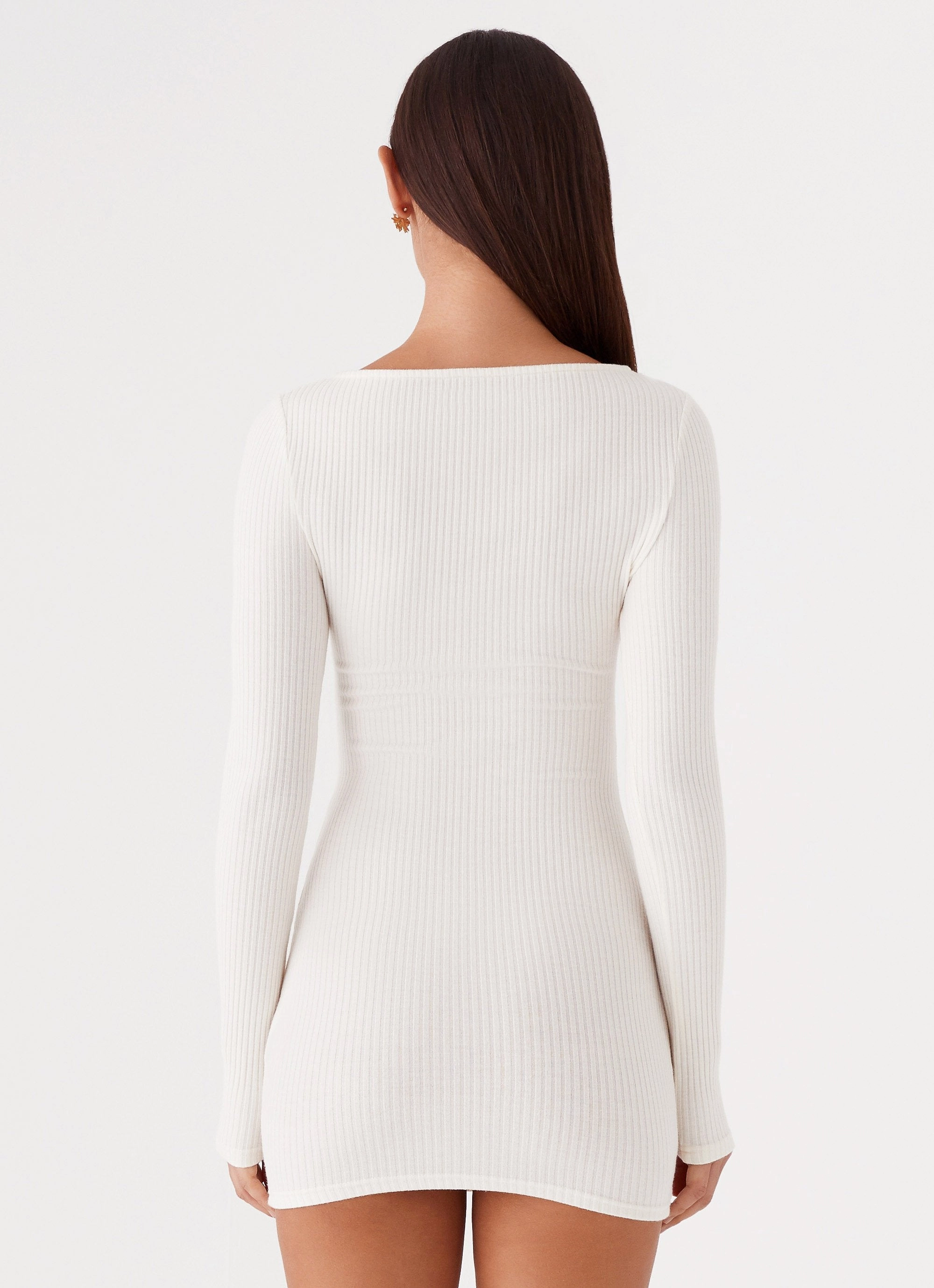Textured Surface Joy Glow Allie Knit Mini Dress - Ivory