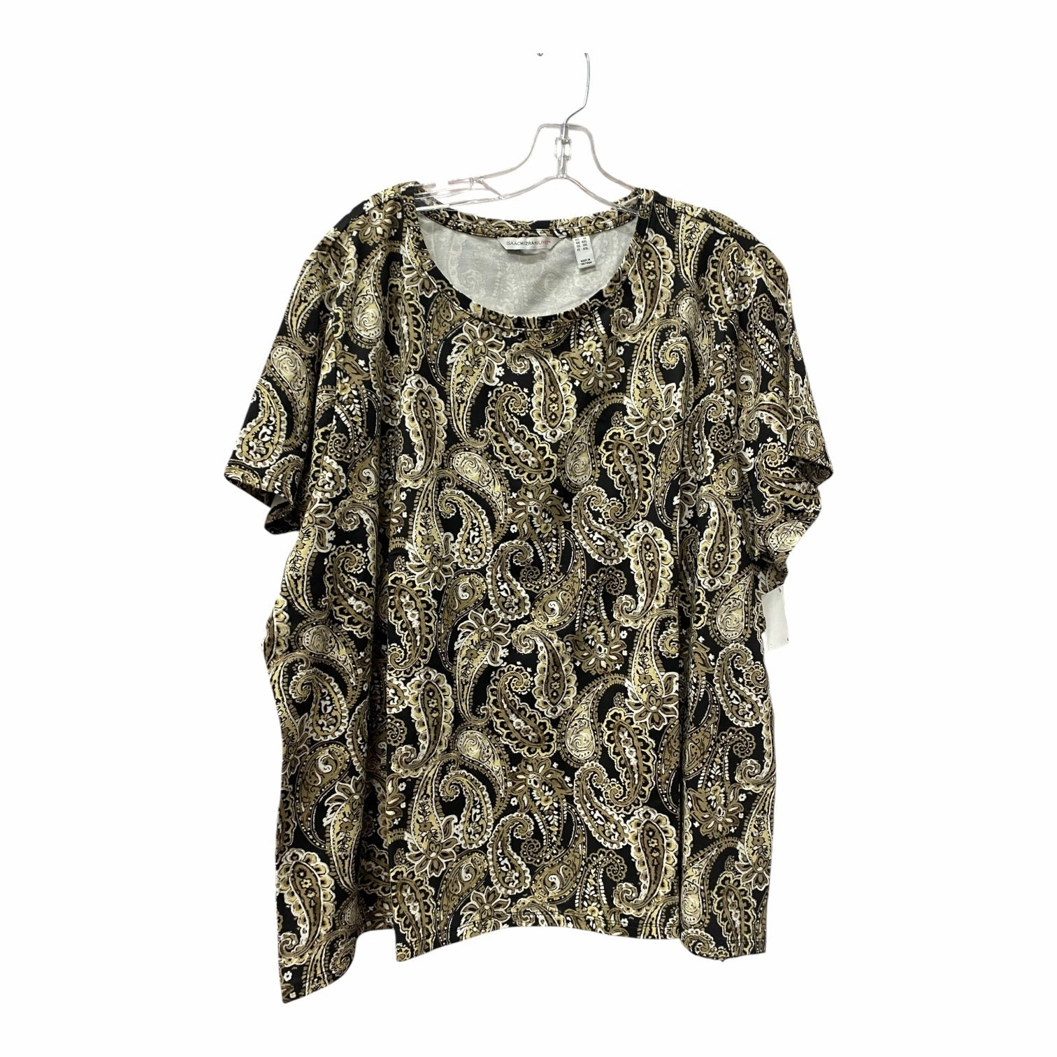 Top Ss By Isaac Mizrahi Live Qvc In Black & Tan, Size:3X Sport Performance Fit