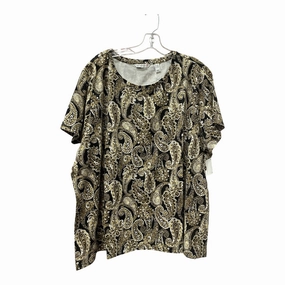 Top Ss By Isaac Mizrahi Live Qvc In Black & Tan, Size:3X Sport Performance Fit