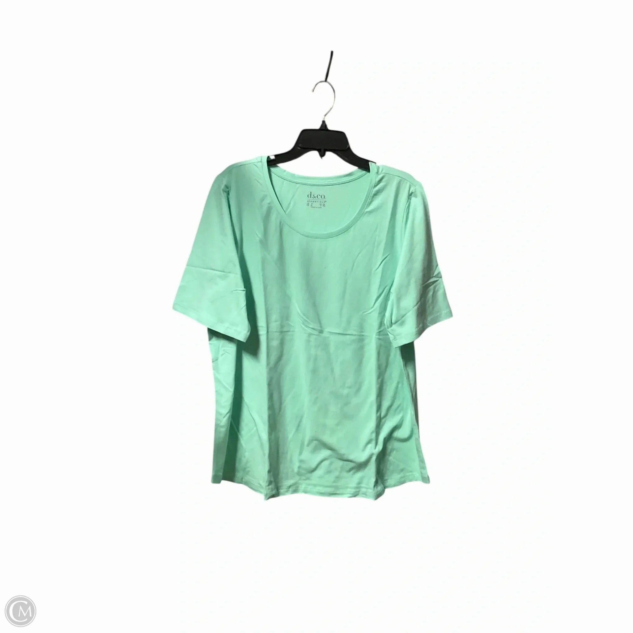 Top Short Sleeve Basic By Denim And Company In Green, Size: 1x EthicalProduction