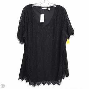 Top Short Sleeve By Isaac Mizrahi Live Qvc In Black, Size: 2x Chic Design