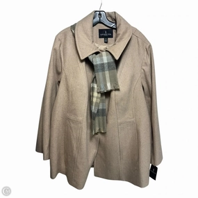SnapFastenings CompactFoldable Scarf Wool Blend Coat By London Fog In Tan, Size: 3x