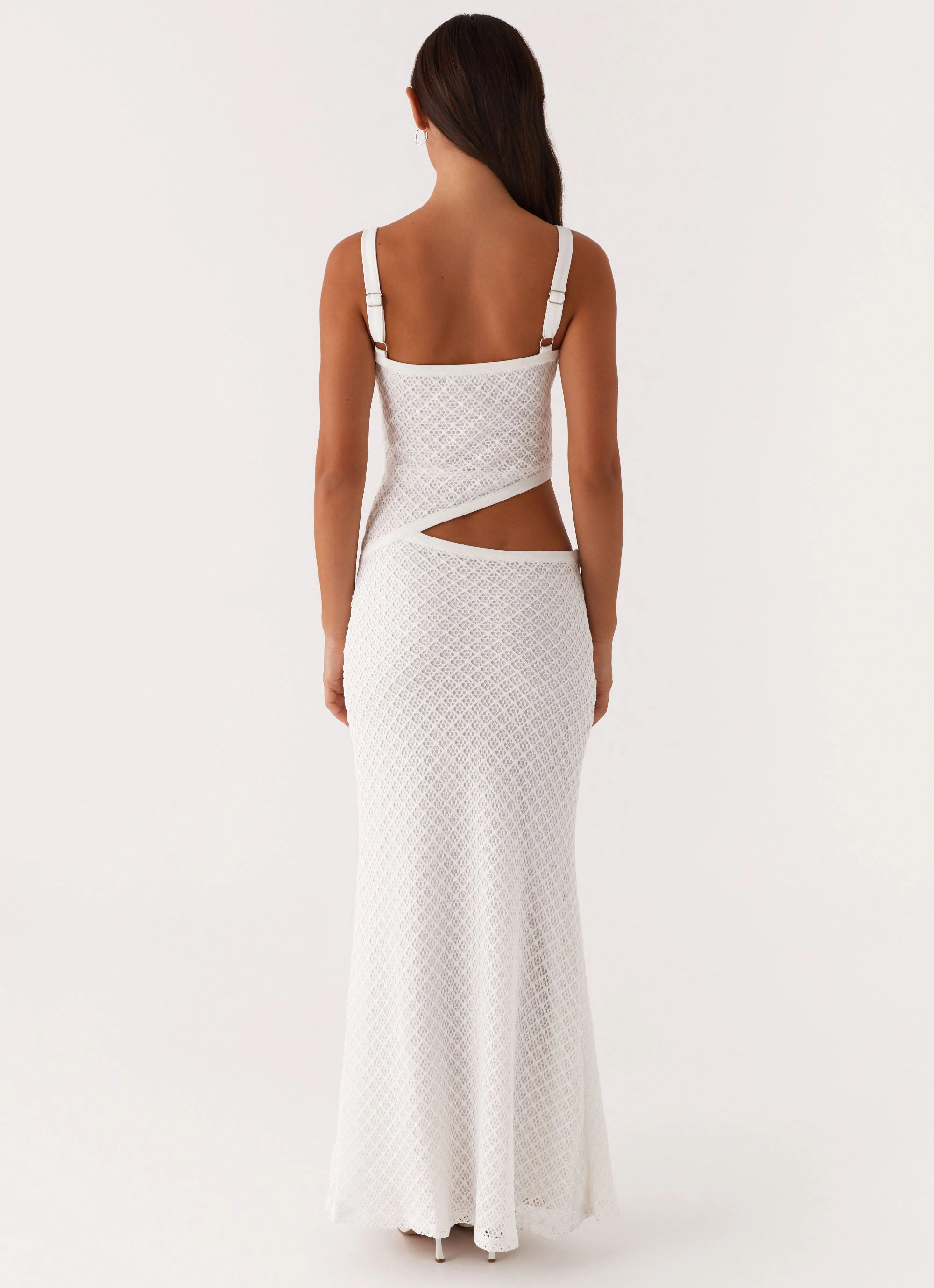 Jocelyn Maxi Dress - White Crochet Daily Ready Elegant Motion