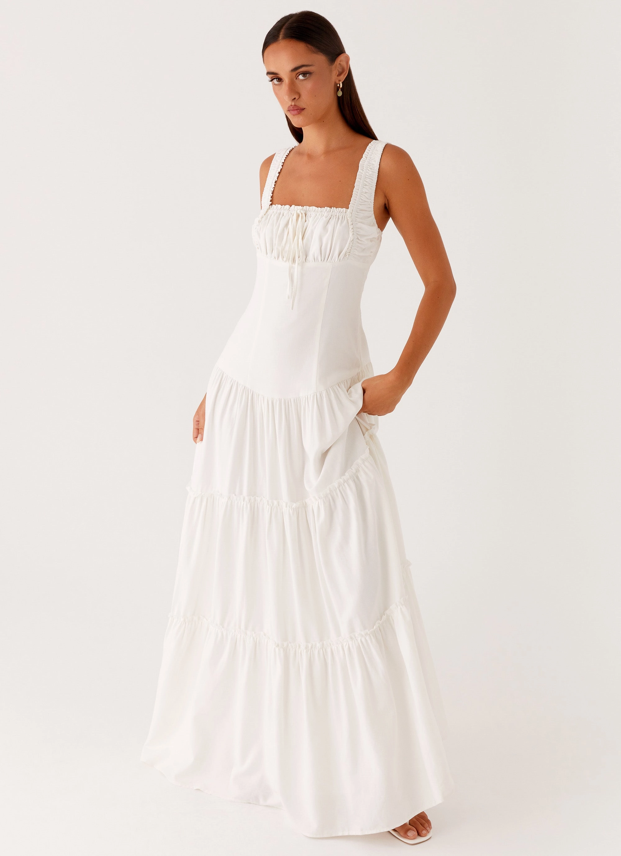 Esme Maxi Dress - White Tailored-fit