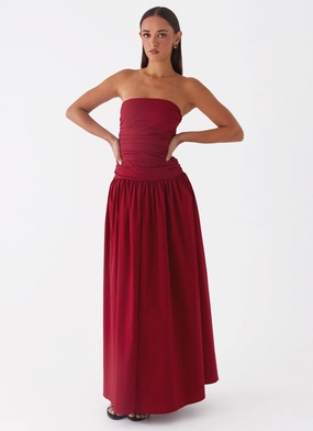 Carmel Maxi Dress - Merlot Sophisticated Vibe