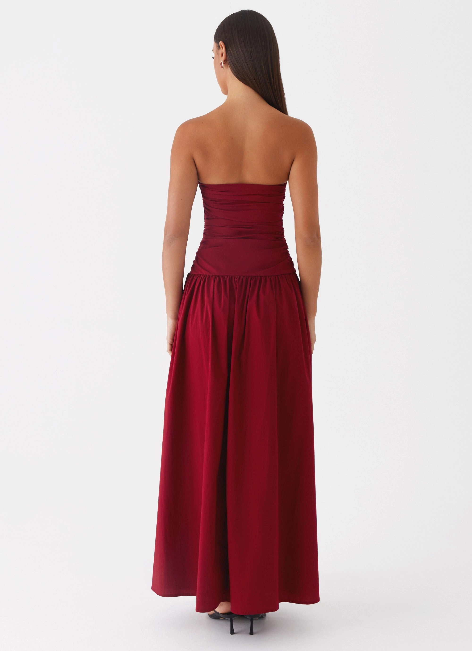 Lightweight-Comfort Bright Bloom Carmel Maxi Dress - Merlot