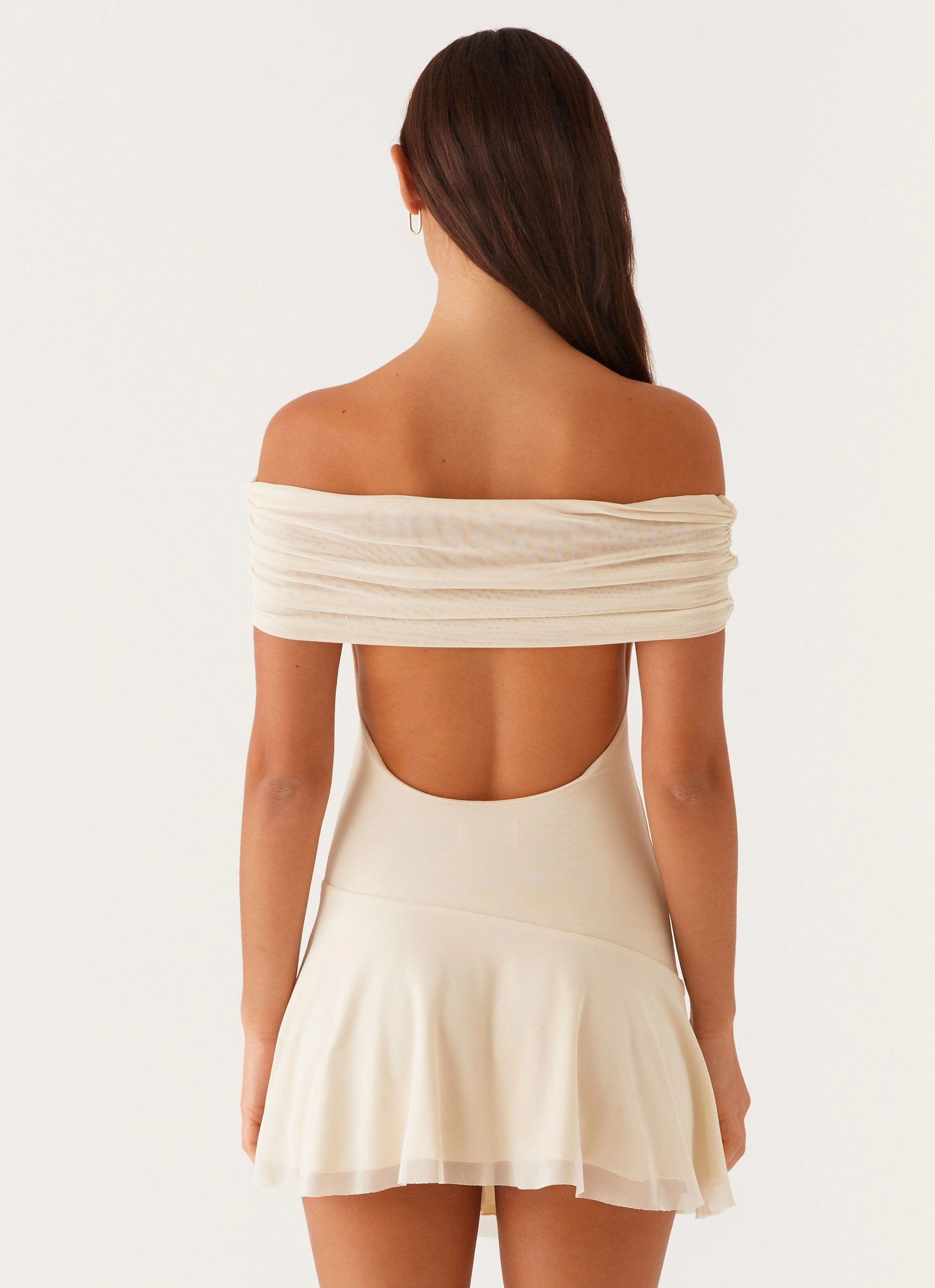 Finola Off Shoulder Mini Dress - Pastel Yellow All-day style Cool Tone