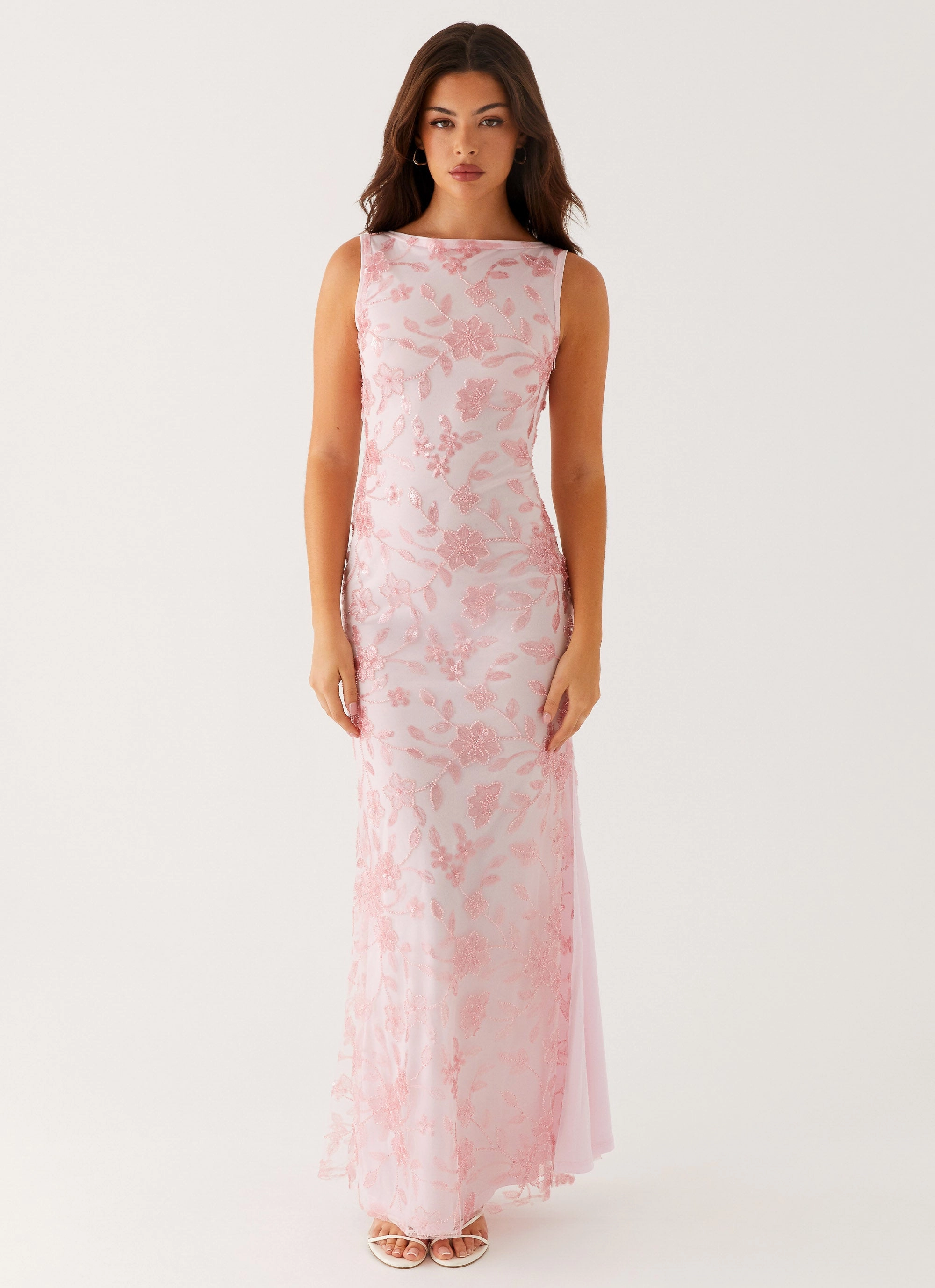 Moorey High Neck Maxi Dress - Pink Quiet Sweet Smart and Chic