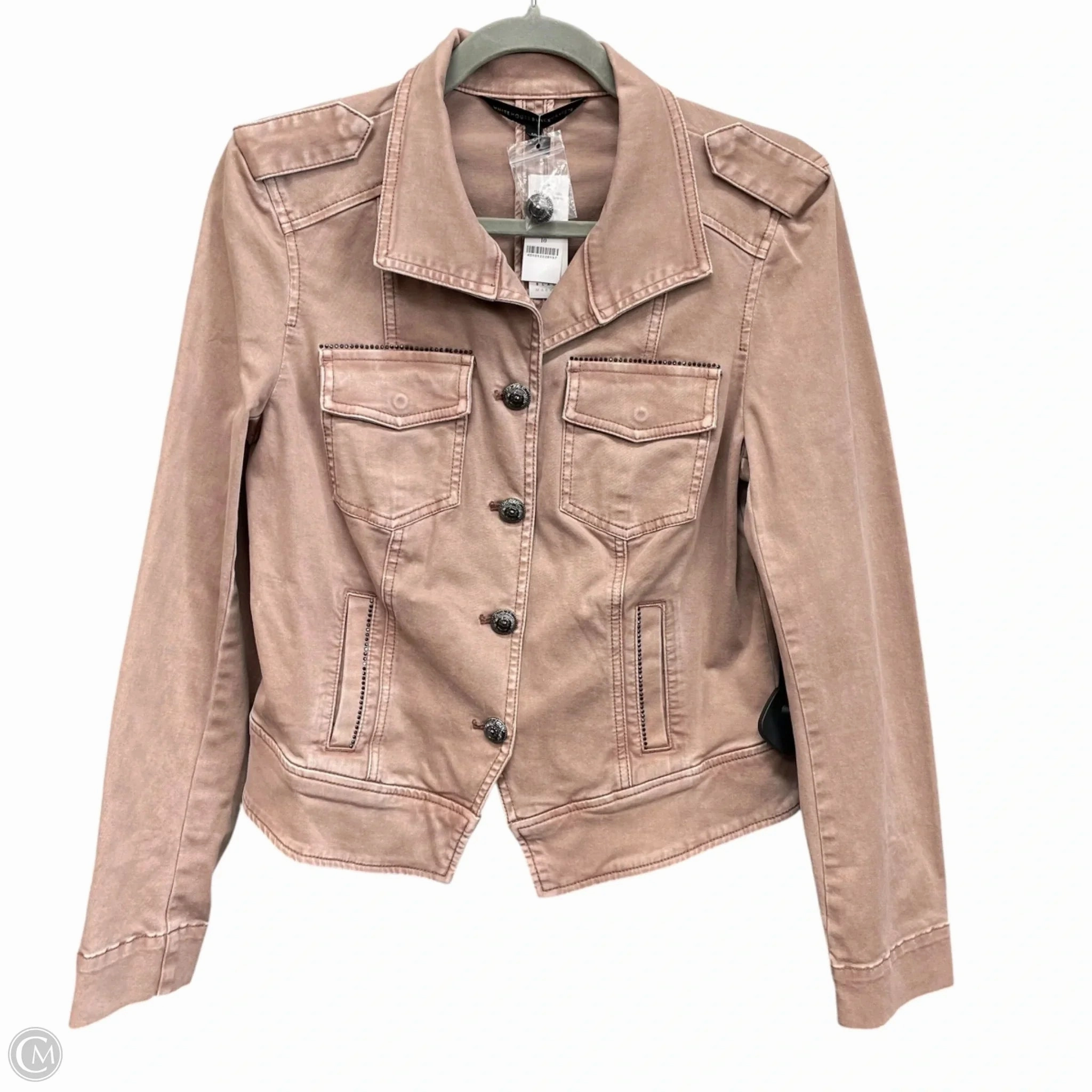 Jacket Denim By White House Black Market In Mauve, Size: 10 DualLayer Weave
