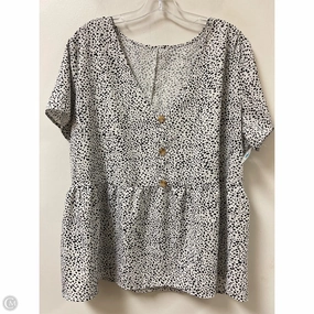 Top Short Sleeve By Clothes Mentor In Black & White, Size: 2x Trendy Basics Essential Top