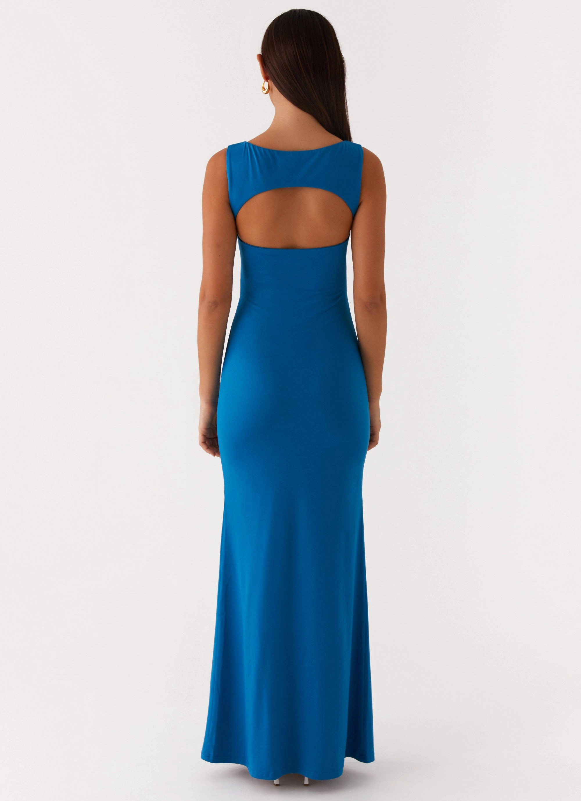 Lagoon Cut Out Maxi Dress - Royal Blue AdjustableStraps Feminine Comfort