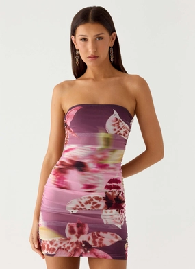 Bright Colors Let Love Go Mini Dress - Ombre Floral Affair