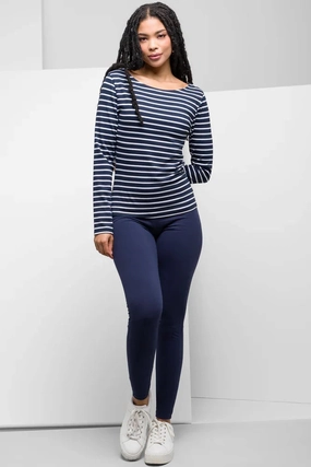 For Teens School Sports Maternity Wear Wrinkle Resistant Leggings Navy