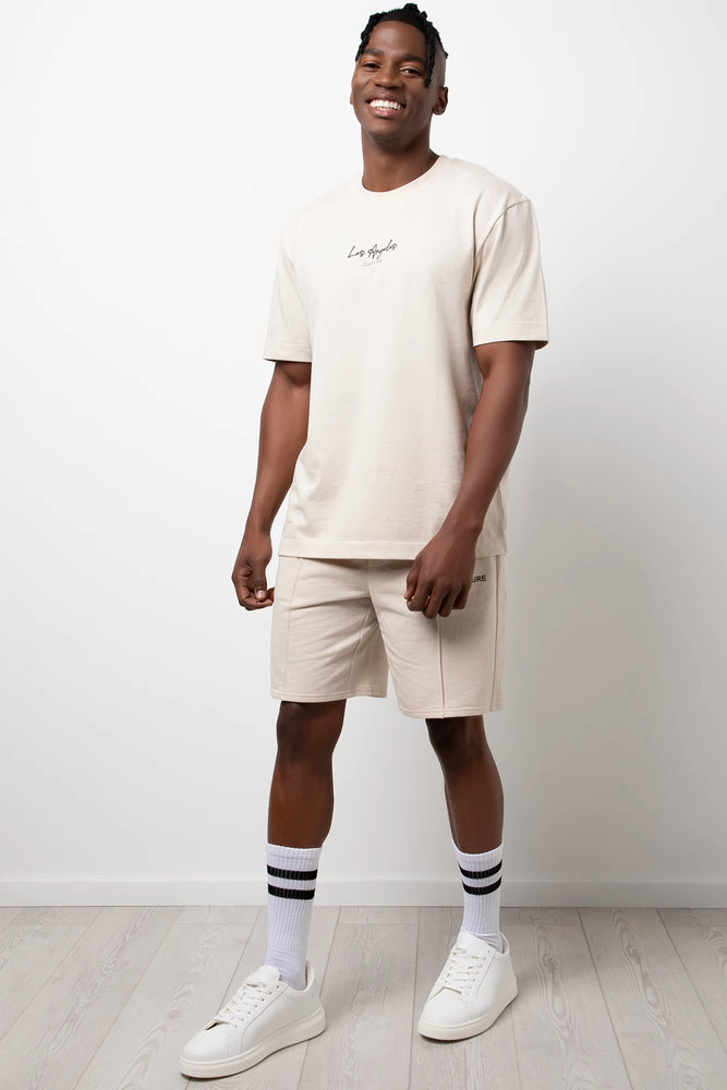 FoldableDesign art industry Fleece Shorts Natural