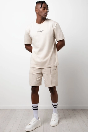 Reinforced Gusset Fleece Shorts Natural