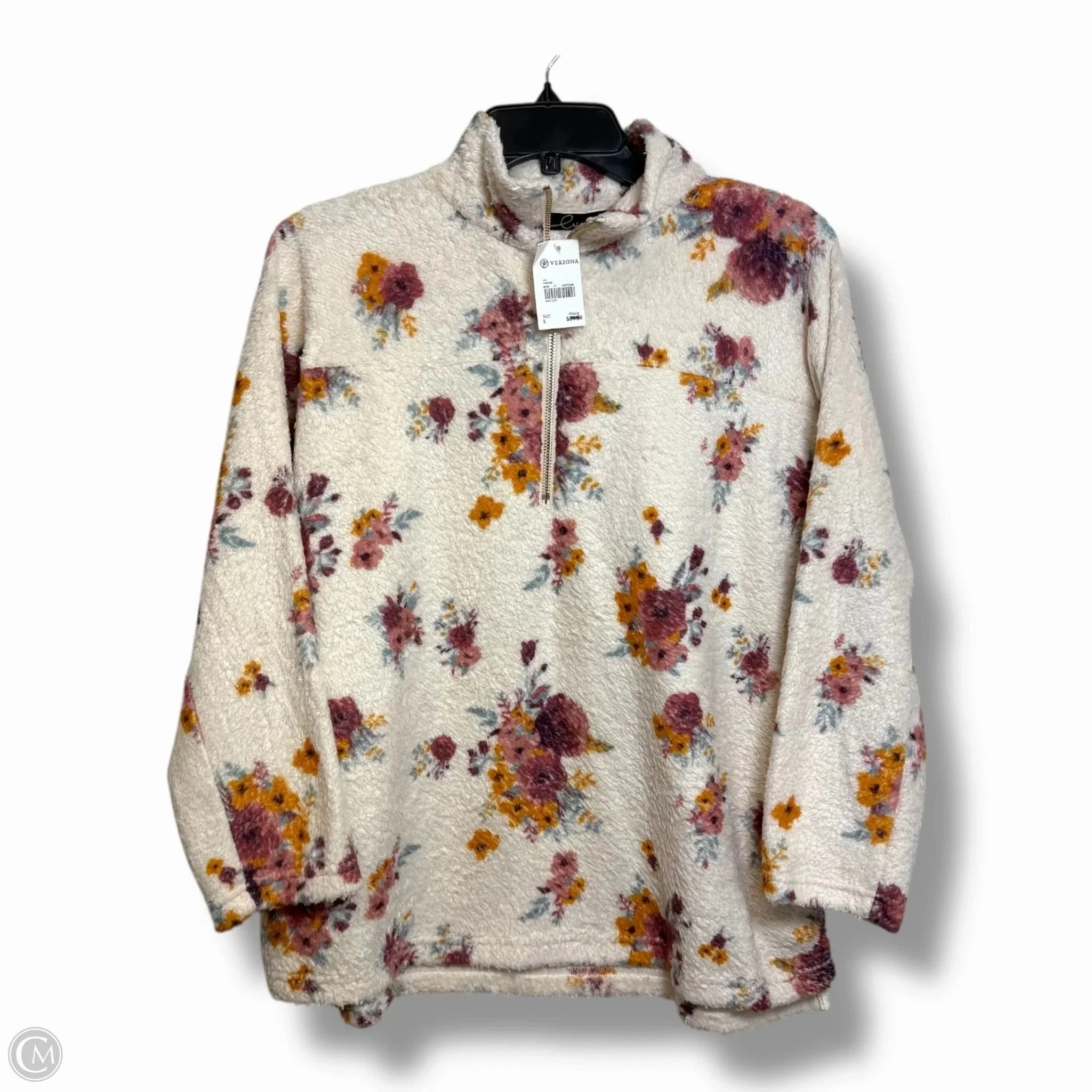 Jacket Faux Fur & Sherpa By Cme In Floral Print, Size: L Minimal Travel Look Layer Up Style