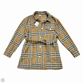 Jacket Shirt By Kori America In Blue & Brown, Size: M Trendy Feel